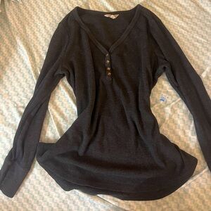 Gray rib knit oversized shirt!